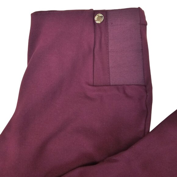 Womens L Anne Klein Wine Red Straight Slim Business Casual Office Comfort Pants - Picture 5 of 13